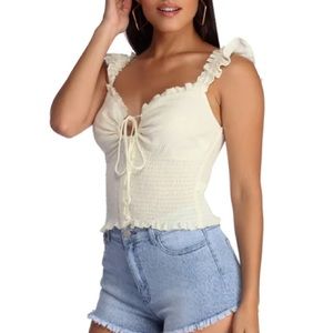 Windsor “ Button Up In Smock “ Top